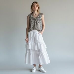 Leifsdottir silk ruffle neck sleeveless blouse /high end Anthropologie